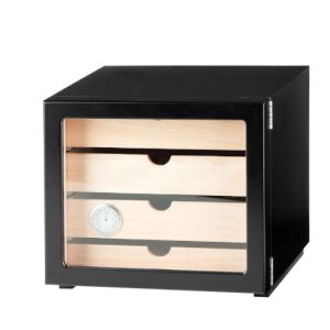 Black Humidorschrank mit Hygrometer im Humidor