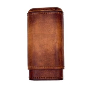Angelo Zigarrenetui 3er dunkelbraun Leder